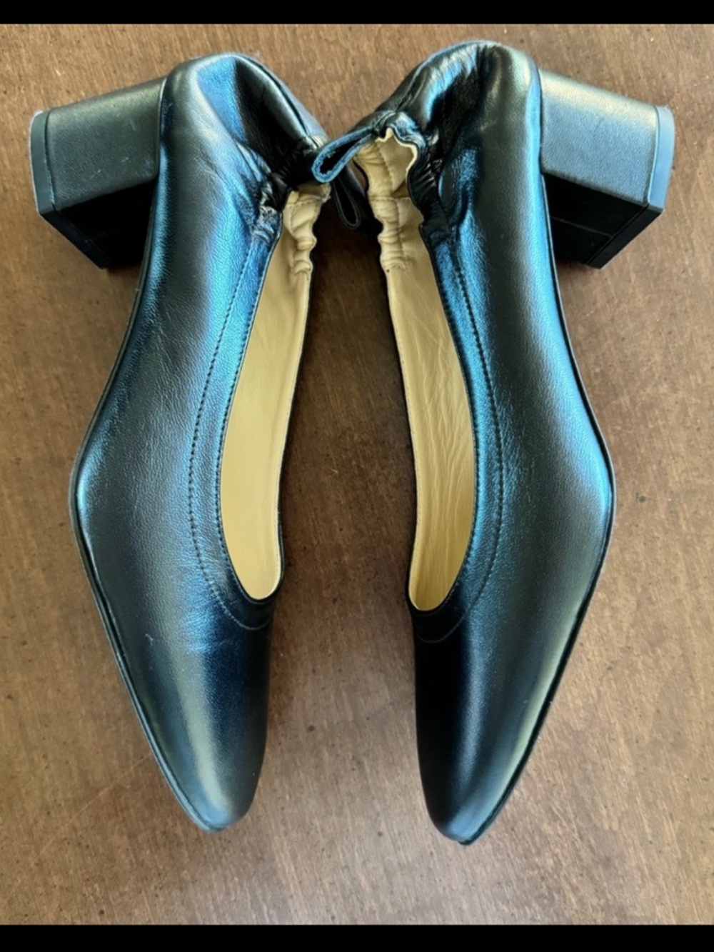 Everlane The Day Heel Black Leather size 7.5 - Picture 3 of 5